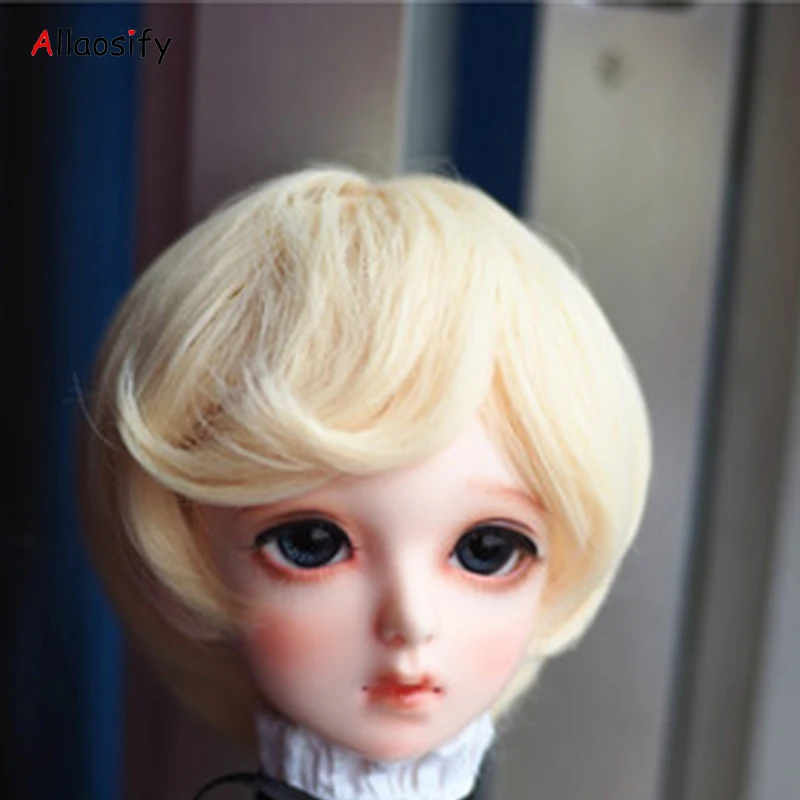 Allaosify BJD wig bjd doll SD wig male doll hair white short hair high temperature1/3 1/4 1/6 Buy one get one free bjd hair