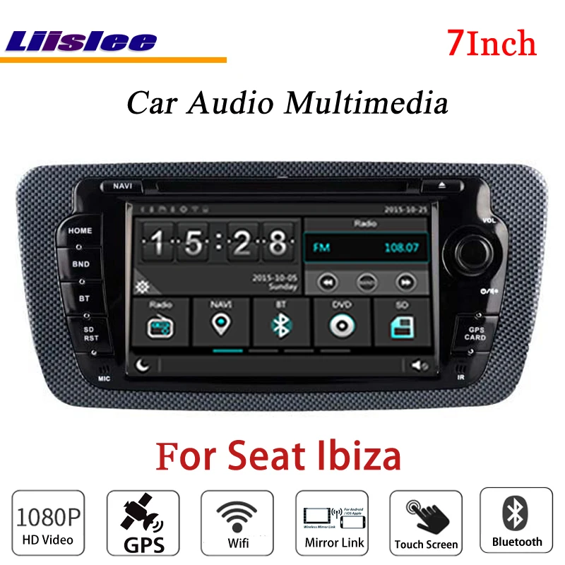 Perfect Liislee For Seat Ibiza - Car Stereo Android Radio DVD Player FM BT Wifi GPS MAP NAV Navigation 1080P System Original NAVI Design 1