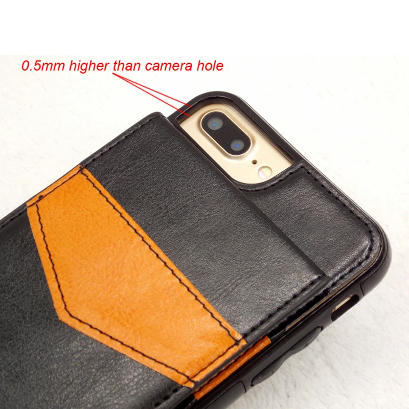 For iphone 7 Vertical Flip Card Holder Leather Case For iPhone 7 Plus 7Plus Brand Retro Cover Phone Bag Case 4.7\