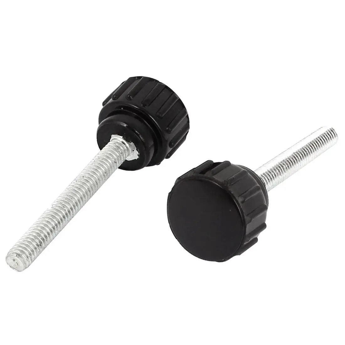 Lathe M4 x 15 mm x 30 mm Black Round Head Handle Screw Knurled Knobs 10