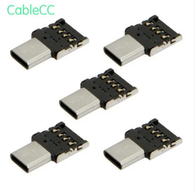 

5pcs Ultra Mini Type-C USB-C to USB 2.0 OTG Adapter for Cell Phone Tablet & USB Cable & Flash Disk