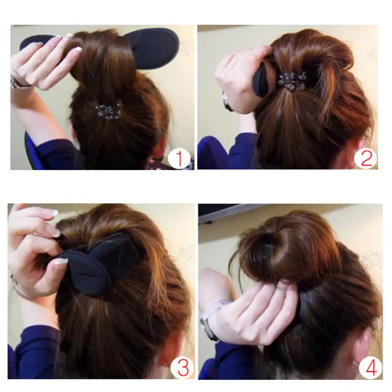 2pcs Quick Messy Bun Hairstyle Hats Big Small Sizes Solid Nylon