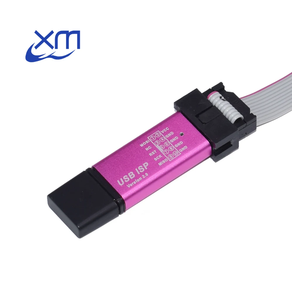 Алюминиевый корпус 10 шт./лот USB ISP USBISP USBASP ASP программист для 51 ATMEL AVR WIN7 64(случайный цвет