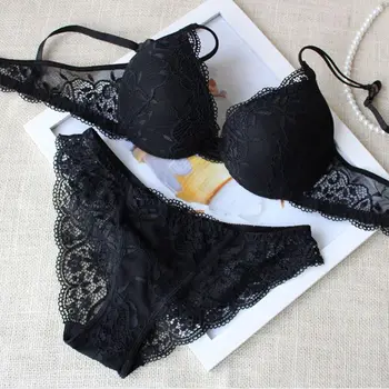 

Vogue Secret New Plus Size Women Sexy Lace Print Everday Bra Set Brand VS Ultra Slim Charm Underwear Panties Brief Sets Lingerie