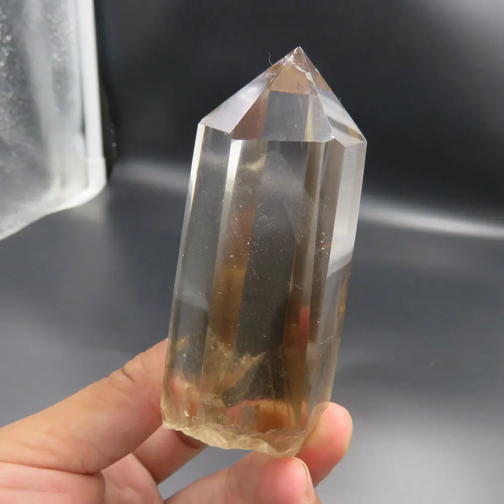 

166g Rare Natural Clear Quartz Pyramid Mountain Layer inside Single Terminated Crystal Wand Reiki Healing for 2019 Holiday Gift