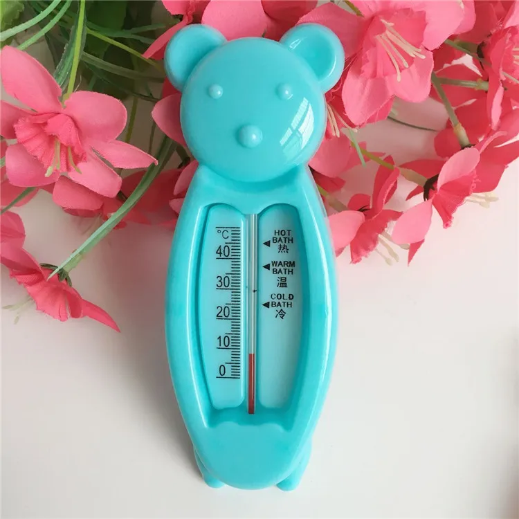 Мультфильм плавающий прекрасный медведь Детский термометр для воды, дети термометр для ванны игрушка, пластиковая Ванна датчик воды термометр - Цвет: Синий