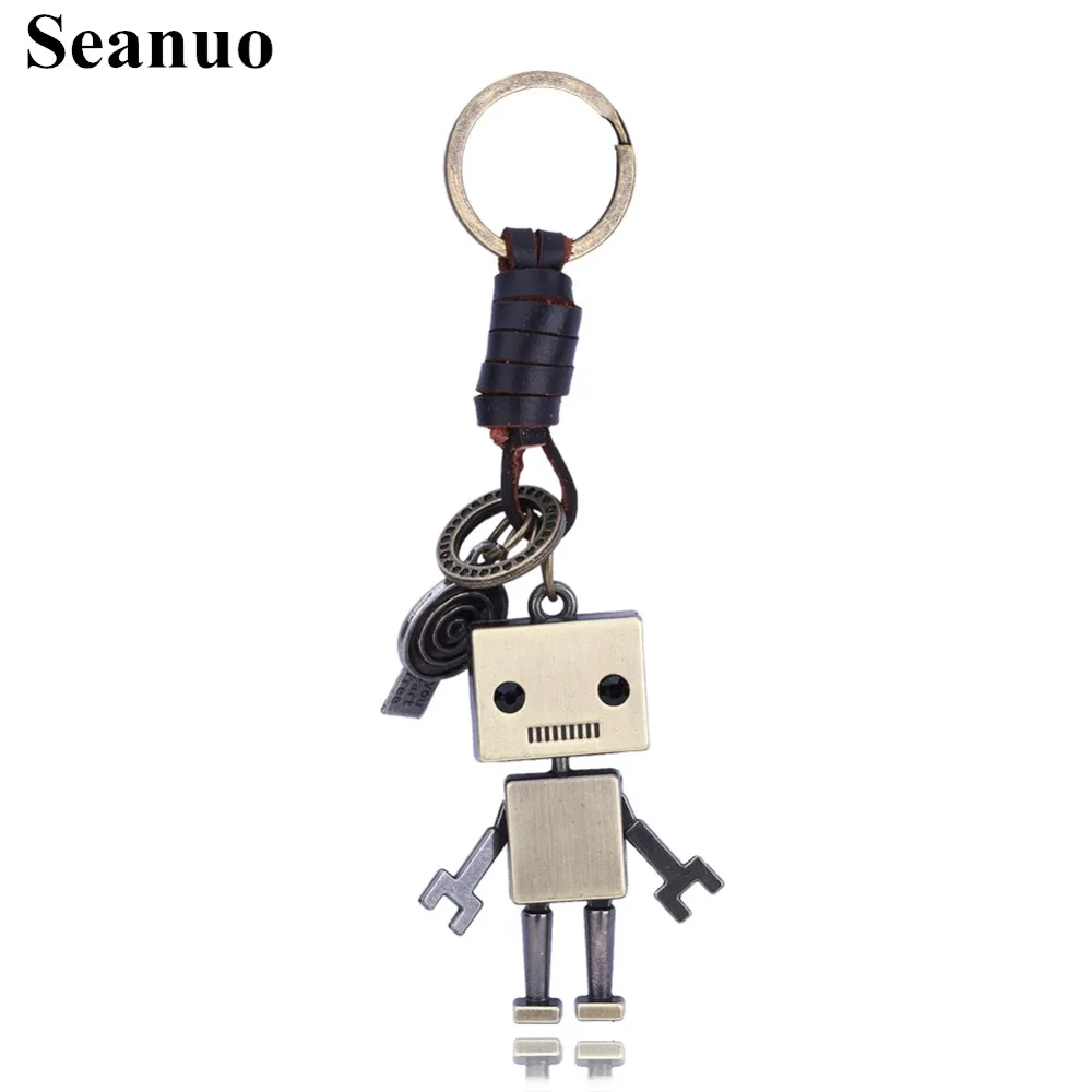 Seanuo DIY медный робот автомобильный брелок для ключей мужчин модный панк женский