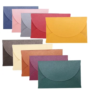 

10pcs/lot Handmade Mini Envelopes Vintage Colored Pearl Paper Envelope Wedding Invitation Envelope Christmas Gift Envelope