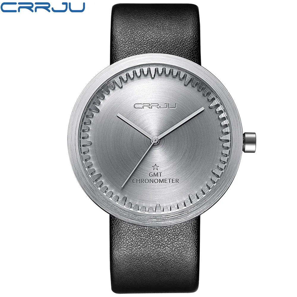 

CRRJU Analog Men's Quartz Watch Simple Leather Casual Sports Wrist Watch Men Military Clock
