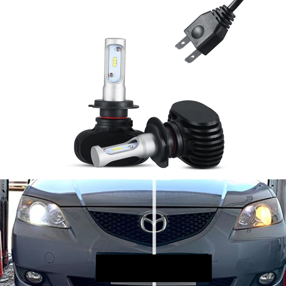 

2x Canbus 6000k White 8000lm H7 Led Light LED Tip Headlight For Mazda 3 1st. Gen. BK (2007)