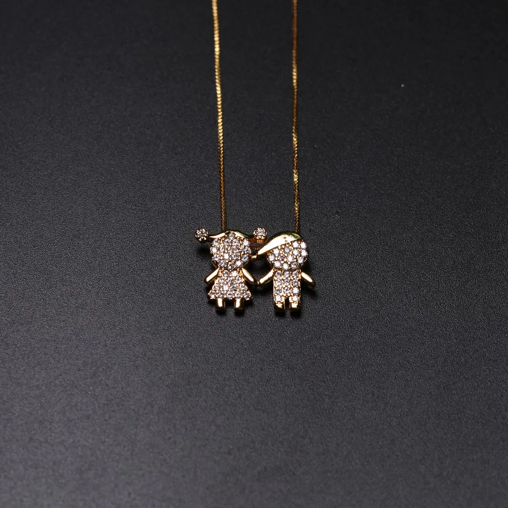 DM New Design Fashion Girl And Boy Pendant Necklace For Women Gift