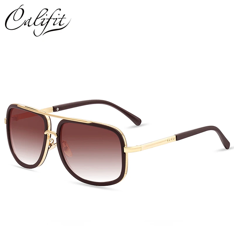 CALIFIT Clearance Sunglasses Men Pilot Square Shades Brand Design Women