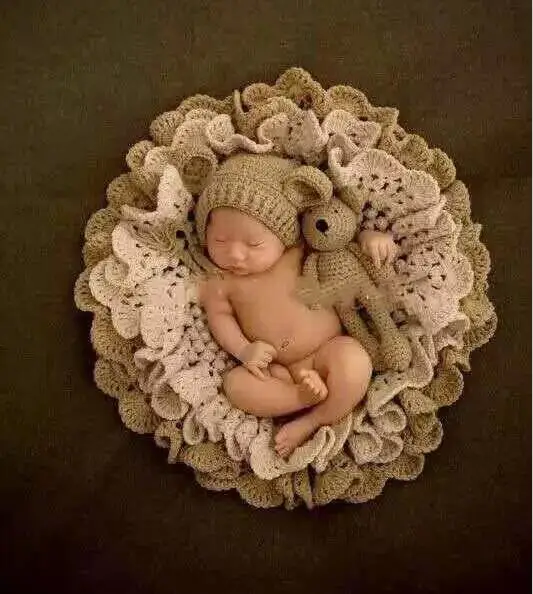 Newborn Photography Props Blanket + Bear Hat + Bear Props Knit Hats Baby Photo Props Newborn Fotografia Photography Accessories fotografia newborn photography props blanket letter racks fences photography backdrops background