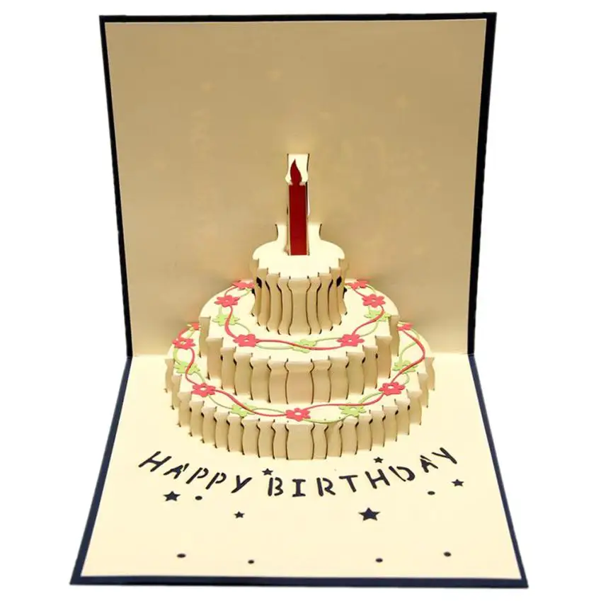 2018 3D Pop Up Cards Valentine Lover Happy Birthday Anniversary Greeting 3SW0608 | Дом и сад