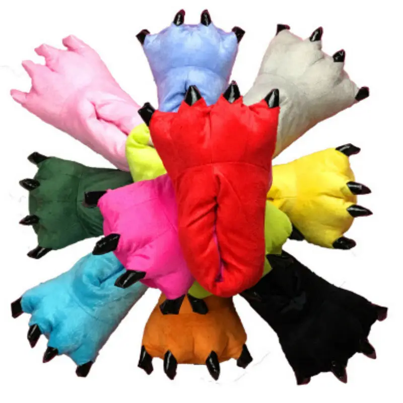 rainbow monster feet slippers