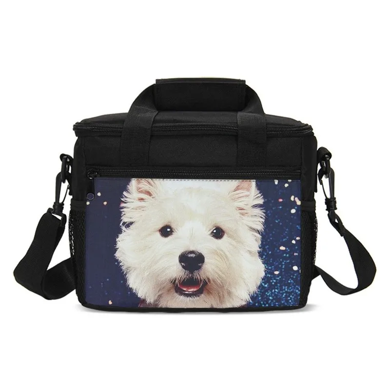 Маленькие сумки для обеда мужчин женщин детей милые животные Westie 3D принт мешки