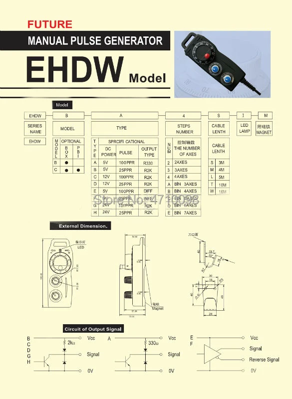 Будущее EHDW-CDBS-IM ручной импульсный генератор-электронный маховик для станка с ЧПУ электронный маховик, ручное колесо с ЧПУ