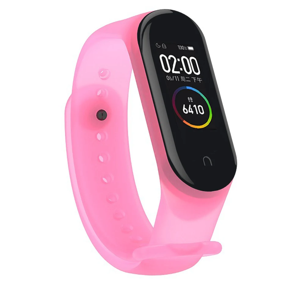 Новый Силиконовый ремешок для браслета Xiaomi Mi Band 4/3 прозрачный цветные Сменные
