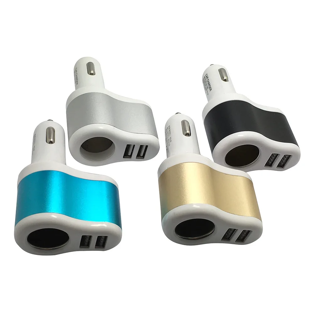

Car charger 2-Port Metal Car Charger Lighter Socket Splitter Charger Power Adapter For charger car bluetooth For honda civic