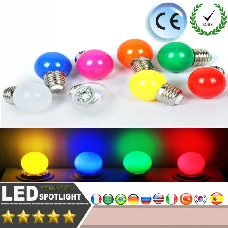 

LED Bulb E27 B22 220V Bombillas Lamparas 3W Colorful Led Bulb For chandelier New Year Christmas Decoration Red Blue LED Lights