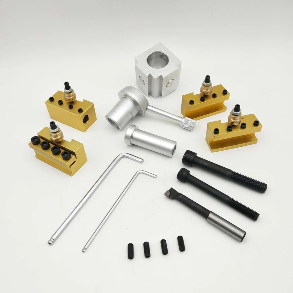 

Quick Change Post Holder Kit Set Tool Holder Boring Bar Turning Tool Holder For CNC Mini Lathe