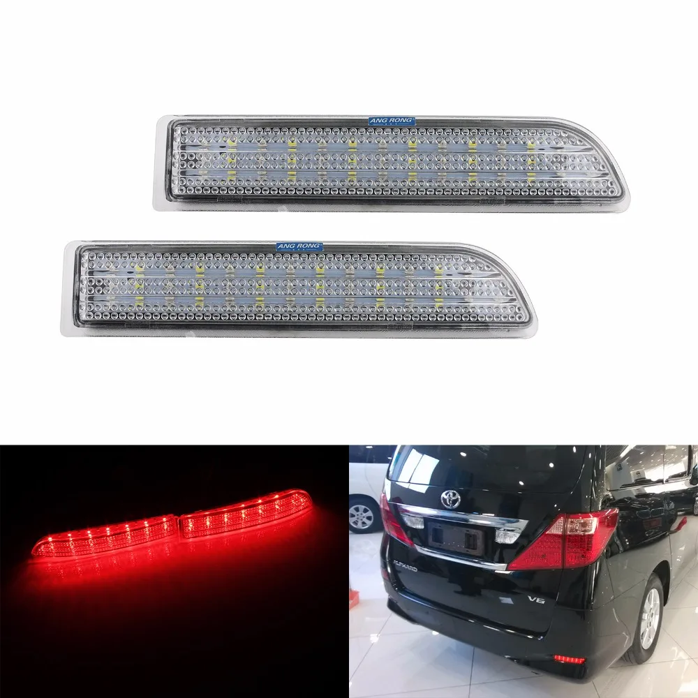 

ANGRONG 2x For Toyota RAV4 ( Vanguard / ACA33W ) 06-12 Clear Lens Bumper Reflector LED Reverse Tail Brake Light