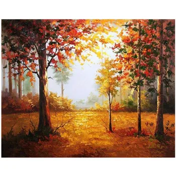 

WONZOM Fall Maple Tree-DIY Painting By Numbers Kit For Kids, Wall Art Picture, Acrylic Paint, Canvas Painting 40x50CM