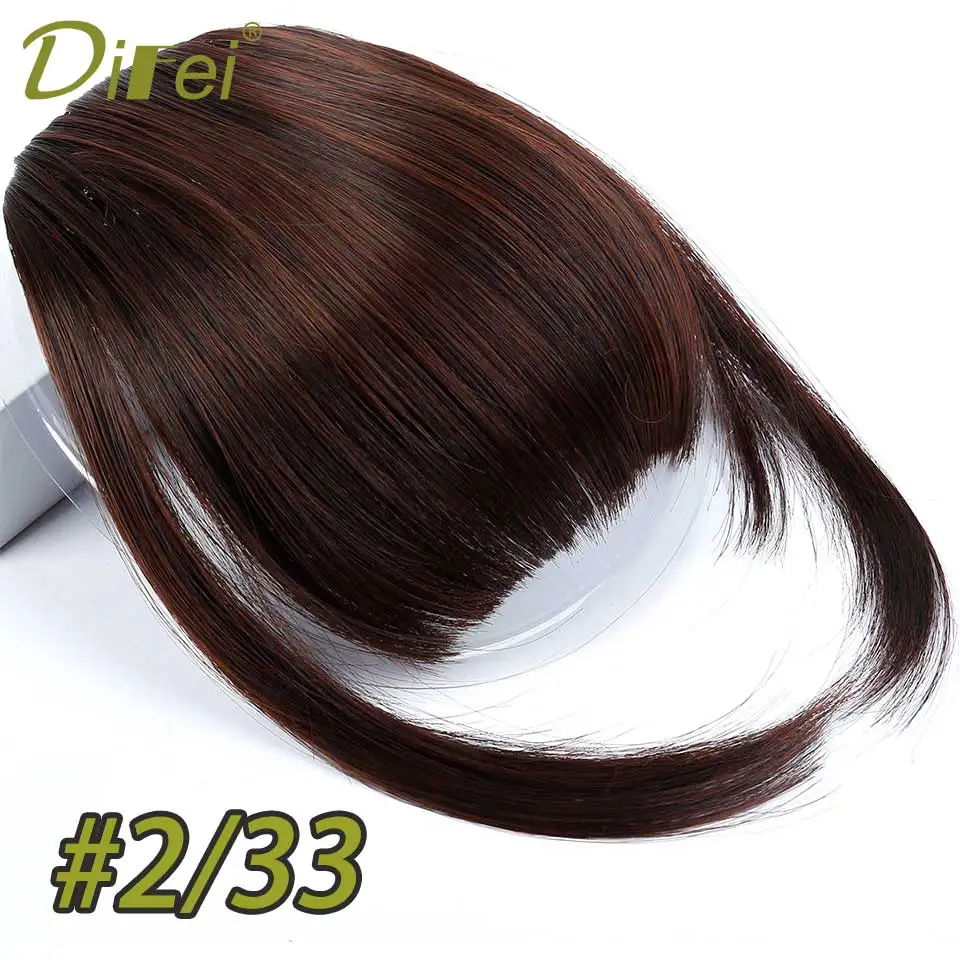 DIFEI, короткие, прямые, аккуратные челки, на заколках, синтетические волосы для наращивания, накладные, спереди, накладные, бахрома, волосы, кусок, черный, коричневый - Цвет: 2.3