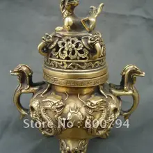 Коллекционный династии Цин медный дракон ладан \ курильщик, украшение