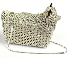 AS16-6 goat Top Fashion Luxury Diamond African Handbag/Purse for Party Wedding