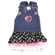 New cute Jeans dog clothes Costume Pet clothes dog clothing Yorkshire Chihuahua Costume Dress free shipping