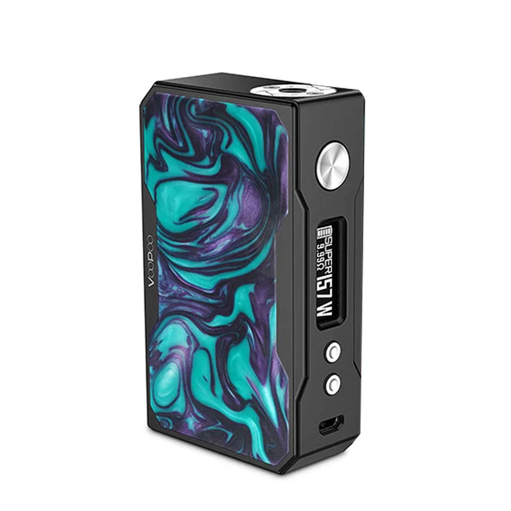 VOOPOO DRAG 2 177 Вт TC коробка мод электронная сигарета и Drag 157 Вт коробка мод Vape с US GENE chip TC смола коробка мод - Цвет: Turquoise Drag 157W