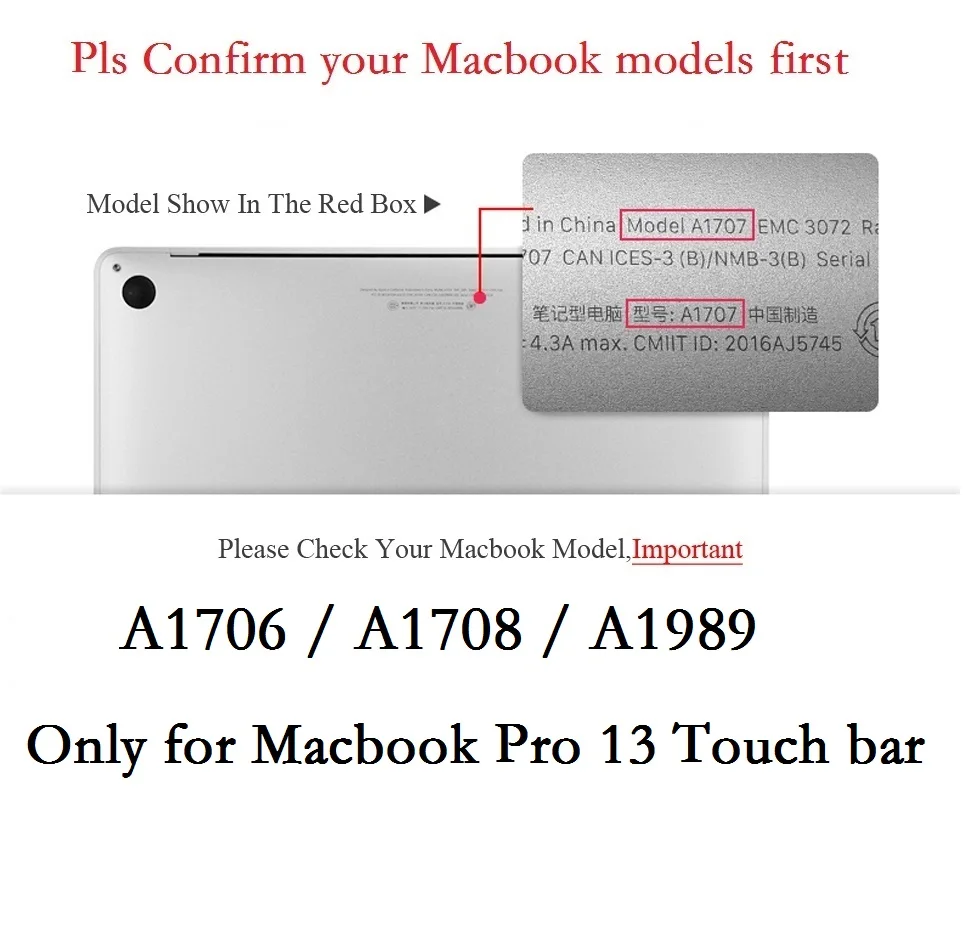 Твердый чехол для Macbook Pro 13 2018 2017 ноутбука A1706 A1989 прозрачный жесткий ПВХ