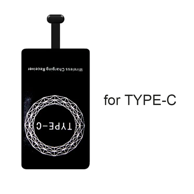 Новинка Qi Беспроводное зарядное устройство приемник Pad катушка для iPhone 5 5S SE 6 6S 6splus 7 Plus беспроводной зарядный адаптер коврик для Andriod type C - Тип штекера: For Type C