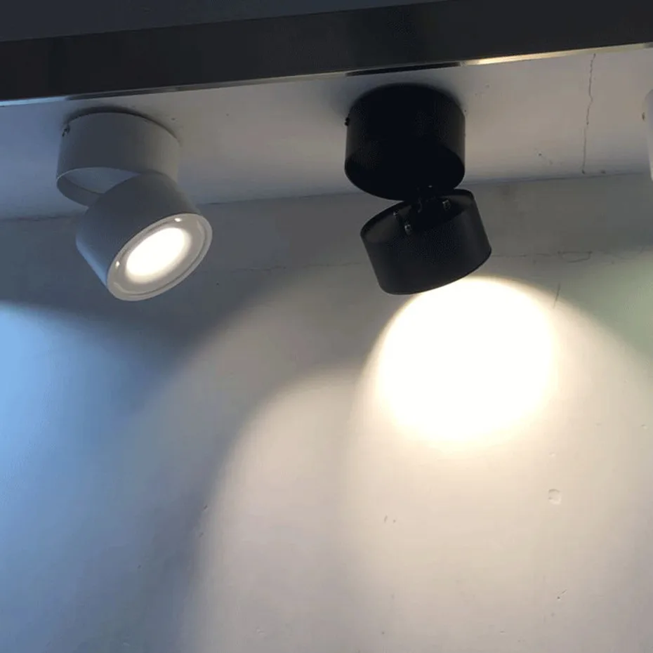 Светодиодный потолочный светильник 7 Вт 12 Вт 15 Вт, потолочный светильник 220 В 110 В, складной и вращающийся Точечный светильник COB для домашнего декора