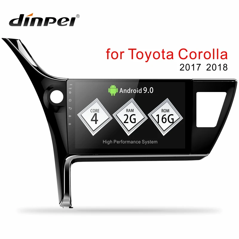 Dinpei Android 9 0 автомобильный Радио мультимедийный плеер для Toyota Corolla 2017 2018 gps