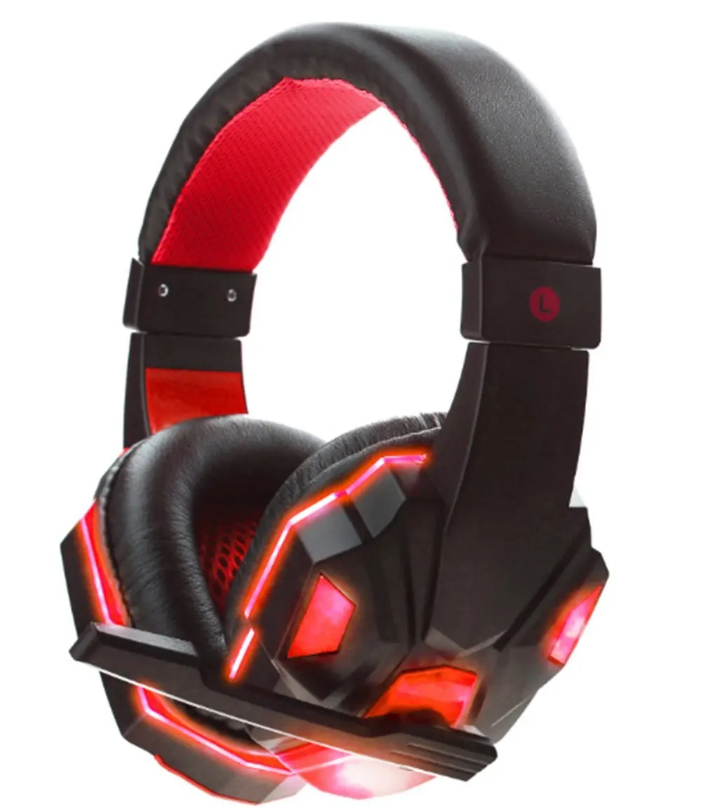  BALIYIN HiFi Gaming Headset Wired Bass Stereo with Microphone for Dota CF LOL Red