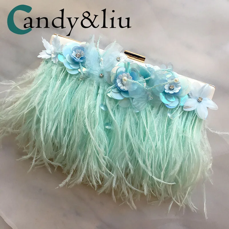feather clutch