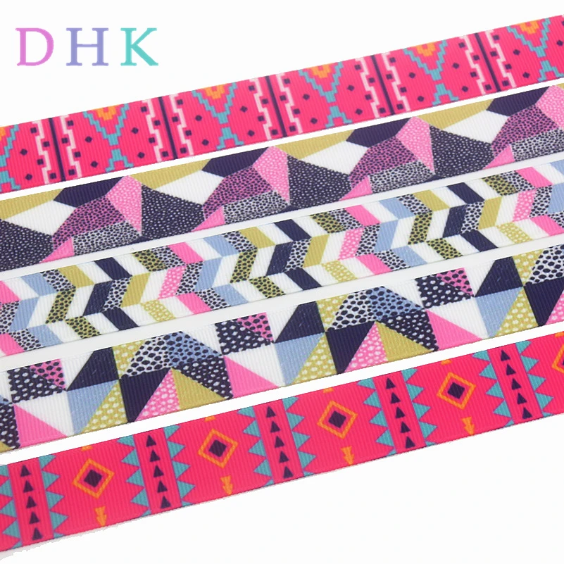 DHK 7/8 '✐ ярдов этнический плед Печатный grosgrain ленточный аксессуар бант для