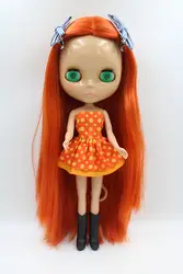 Blygirl кукла оранжевый прямые волосы Блит тело куклы мода может ремонт макияж кукла пшеницы мышцы