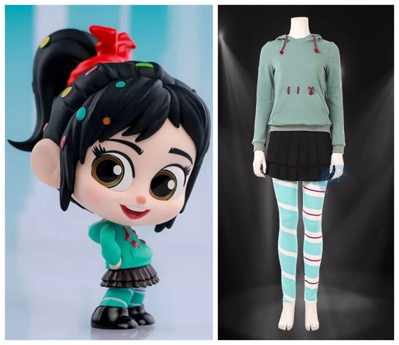 

Movie Ralph Breaks The Internet; Wreck-It Ralph 2 Vanellope Von Schweetz Cosplay Costume Children Kids Hoddies Halloween Costume