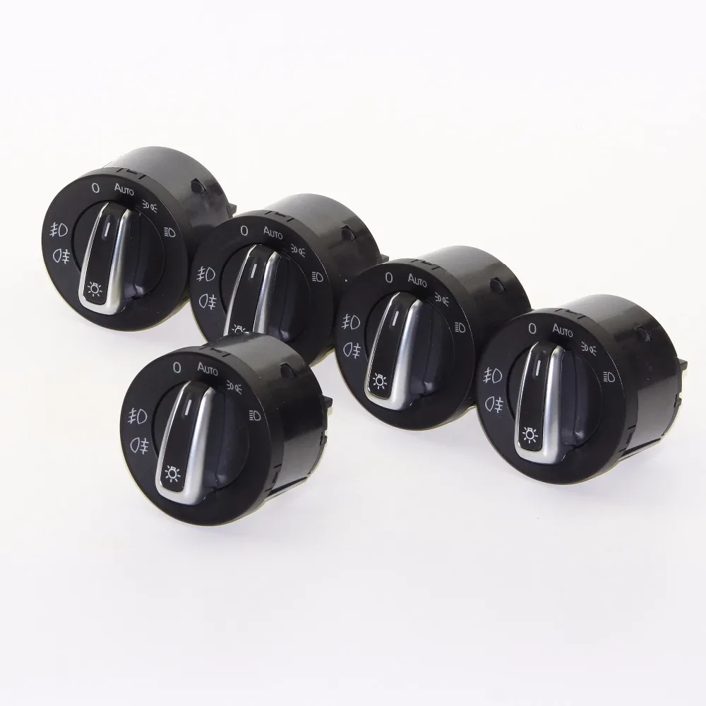 5 шт. OEM хромированный переключатель автомобильной фары для Jetta Golf MK5 MK6 Passat B6 3C Tiguan