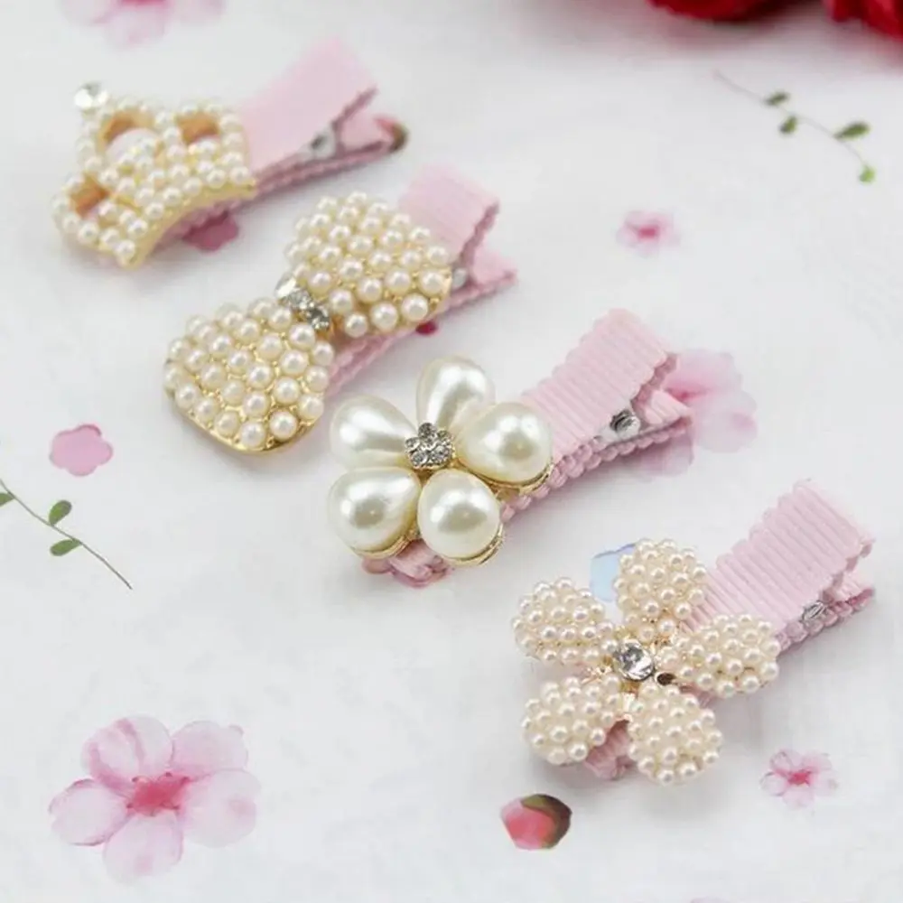 Bowknot Hair Clips For Girls Rhinestone Decoration Hairpins