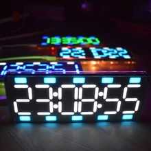 DIY настольные часы большой экран 6 цифр двухцветный светодиодный набор часов сенсорное управление w температура/дата/неделя
