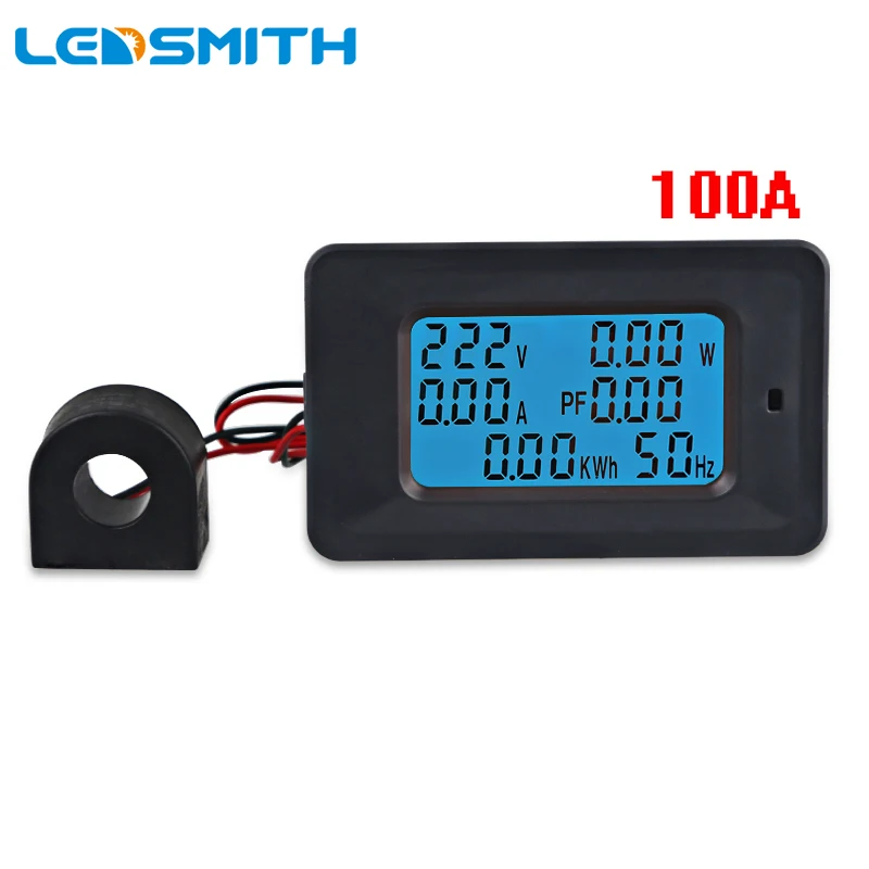 

AC 85-250V 100A 6 in 1 Multimeter Voltmeter Ammeter Energy Power Factor Meter Current Amps Volt Wattmeter Tester Detector