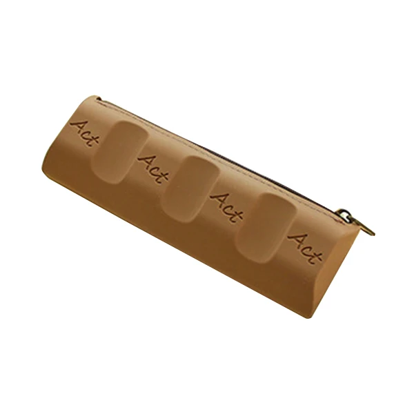 Шоколад Пеналы для карандашей силикагель личности Малыш Школьный Пенал Канцелярские коричневый