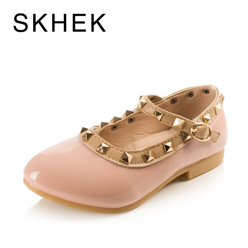 Skehk ماركة المسامير أحذية بنات الترفيهية الرياضية أحذية الفتيات أحذية الأطفال 2017PU المواد الجديدة المطاط الوحيد أربعة لون حجم 5.5-4.5