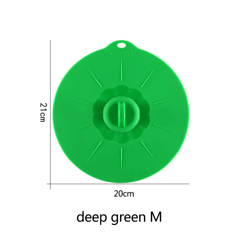 Пищевая обертка 1 шт. Кухонные гаджеты многоразовая свежесть многофункциональная миска для микроволновой печи крышка для кастрюли сковорода силиконовая крышка - Цвет: deep green M