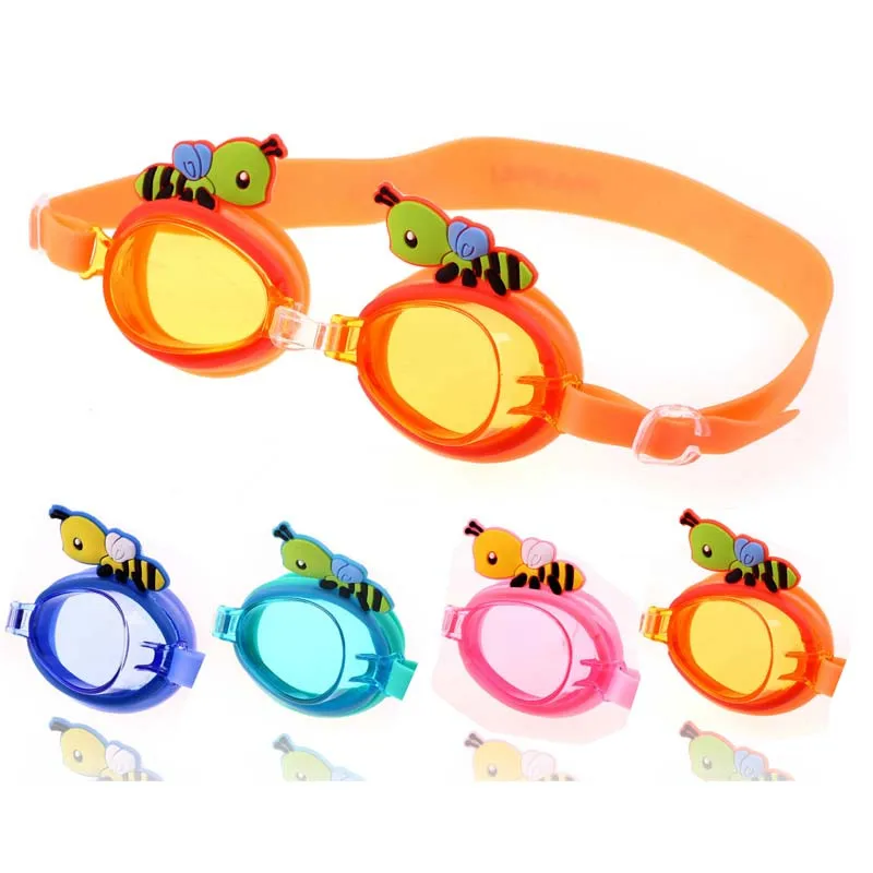 Мультфильм пчела регулируемые дети водонепроницаемые противотуманные из силикона УФ щит Очки для плавания, защитные очки с коробкой