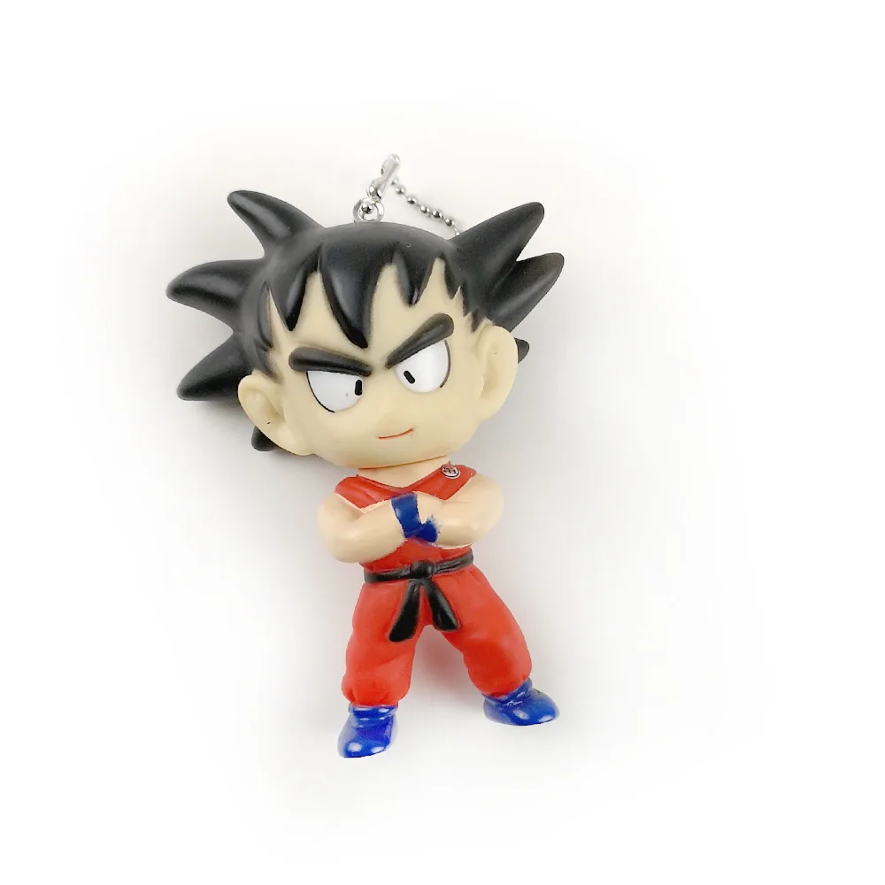 

2019 Cartoon Cute DRAGON BALL Wukong Doll Keychain Child Toy Bells Key Rings Men Car Purse Pendant Key Chains Trinket